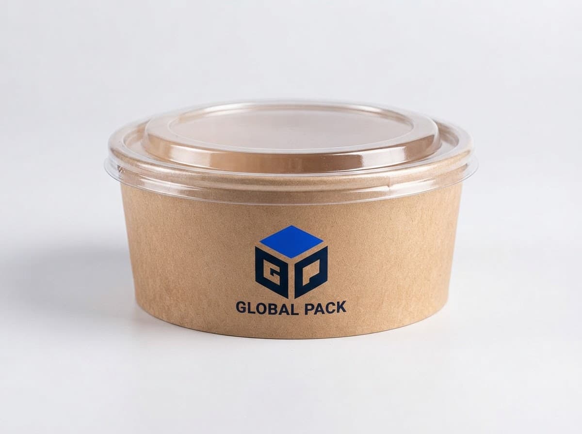 Bowl kraft avec couvercle transparent